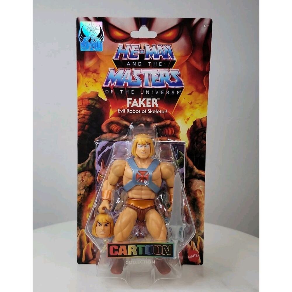 He-Man Faker Cartoon Collection Figure Mattel NEW On Card 40th Anniversary MOTU